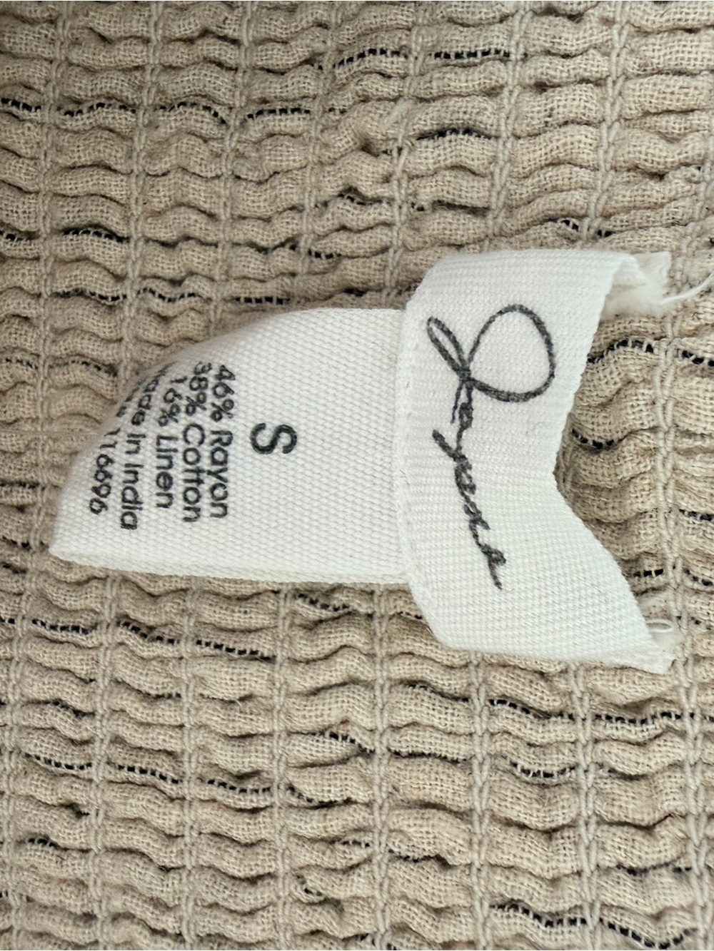 Japna Cream Tie-Front Wide-Leg Jumpsuit S 52% cotton linen. - Picture 13 of 14